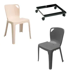 Lot de chaises empilables Elena M4 + chariot
