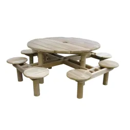 Table pique-nique ronde en bois