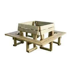 Banc tour d'arbre en bois