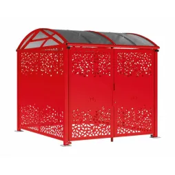 Abri vélos et motos rouge