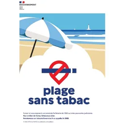 Signalétique plage sans tabac