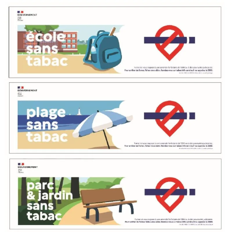 Bâche en pvc pour signaler les espaces non fumeur