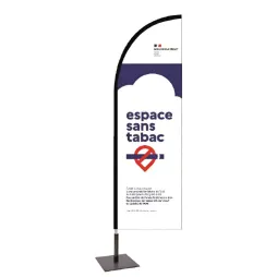 Oriflamme Espace sans tabac - Voile sur mât - Voile plume