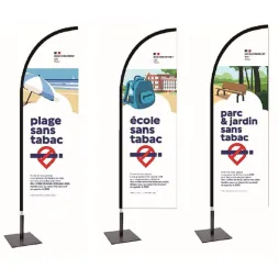 Oriflamme Espace sans tabac - Voile sur mât - Voile plume