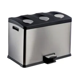 Poubelle intérieure tri sélectif 3 bacs à pédale