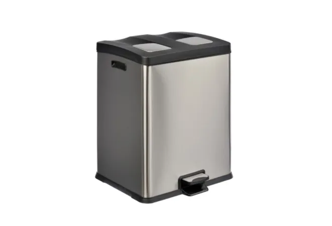 Poubelle tri sélectif à pédale avec 2 bacs 2 x 30 litres