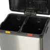Poubelle tri sélectif avec pédale et 2 bacs 2 x 30 litres et code couleur