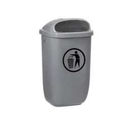 Corbeille en plastique gris