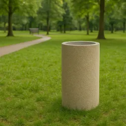 Corbeille en béton extérieure - Poubelle en béton