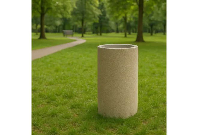 Corbeille en béton extérieure - Poubelle en béton