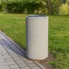 Corbeille de ville ronde en béton