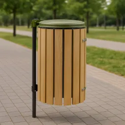 Poubelle publique avec couvercle