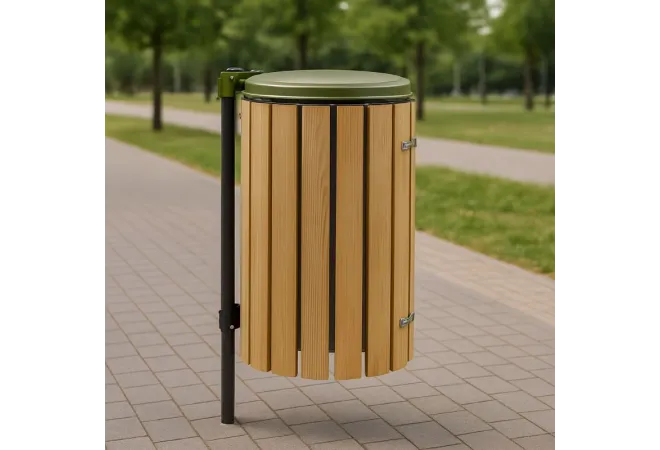 Poubelle publique avec couvercle