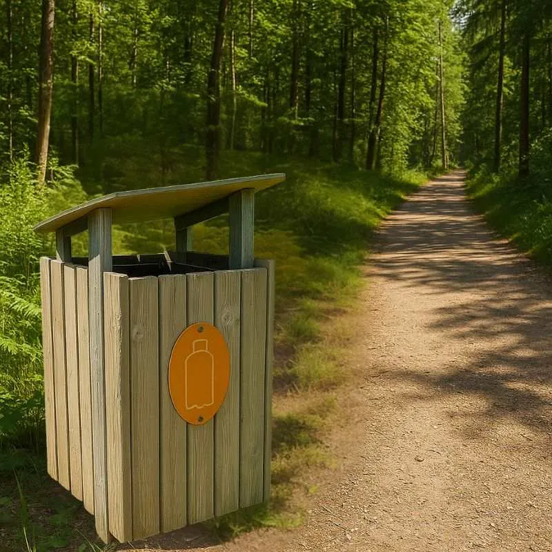 Poubelle en bois pour extérieur