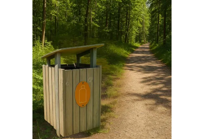 Poubelle en bois pour extérieur