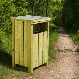 Corbeille publique Alicante en bois