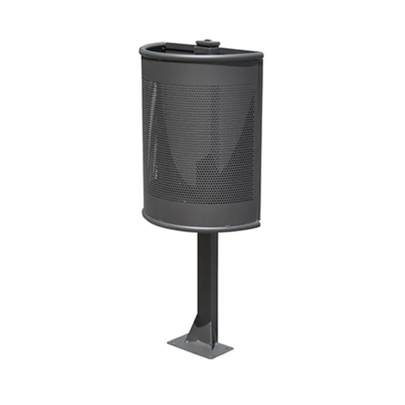 Poubelle extérieure Barcelona sur un pied - Corbeille publique