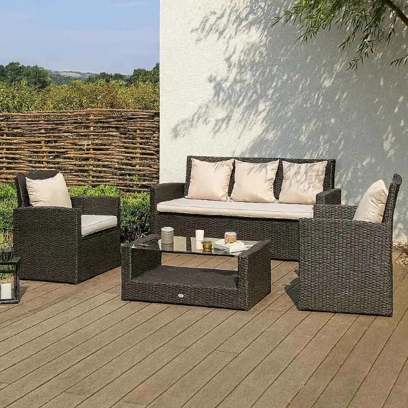 Salon extérieur en résine tressée Salon extérieur en résine tressée