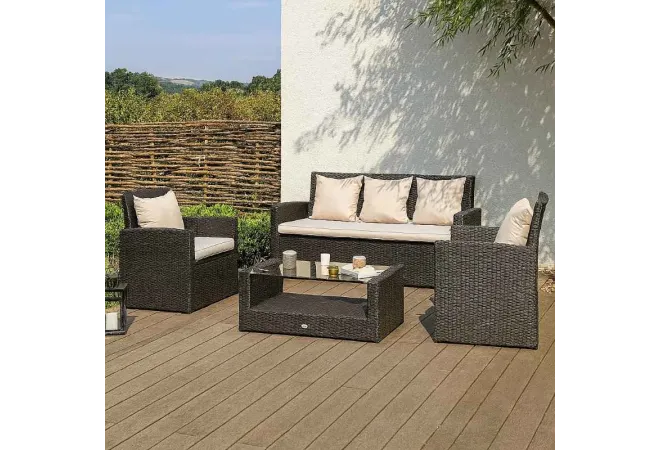 Salon extérieur en résine tressée Salon extérieur en résine tressée