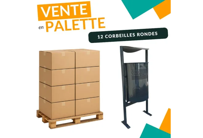 Corbeille extérieure en acier - achat sur palette