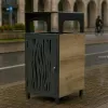 Poubelle urbaine en métal et hpl
