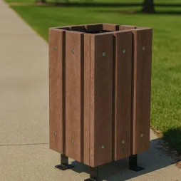 Corbeille extérieure en plastique recyclé Corbeille extérieure en plastique recyclé