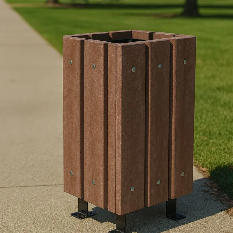 Corbeille extérieure en plastique recyclé Corbeille extérieure en plastique recyclé