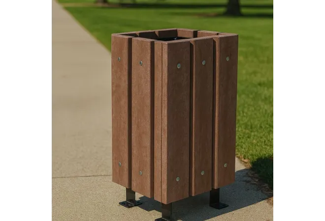 Corbeille extérieure en plastique recyclé Corbeille extérieure en plastique recyclé