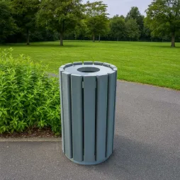Poubelle ronde en plastique recyclé Poubelle ronde en plastique recyclé