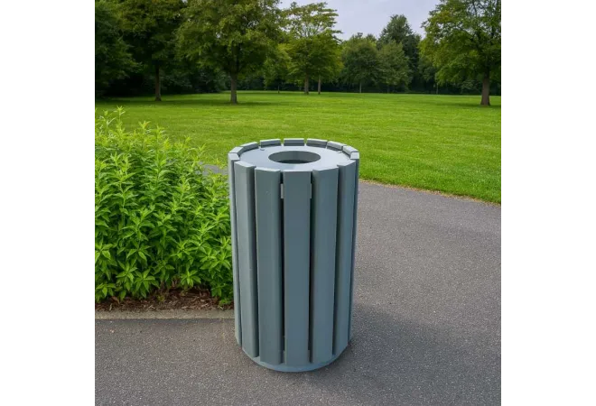 Poubelle ronde en plastique recyclé Poubelle ronde en plastique recyclé