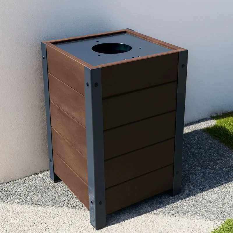 Corbeille de ville plastique recyclé