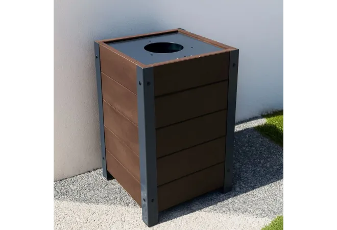 Corbeille de ville plastique recyclé