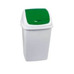 Poubelle de tri intérieur polypro blanc et couvercle vert