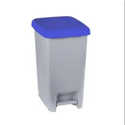 Poubelle à pédale 60 litres avec trappe bleue