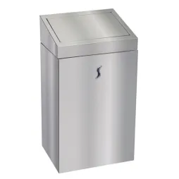Poubelle pour collectivité en acier avec trappe à retour automatique