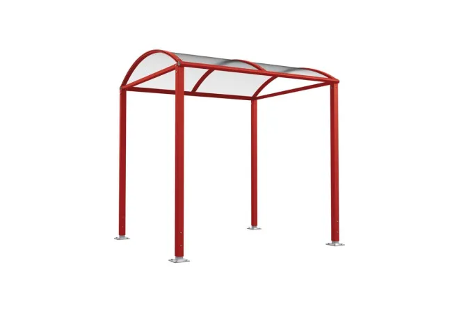 Passage couvert en acier bordeaux