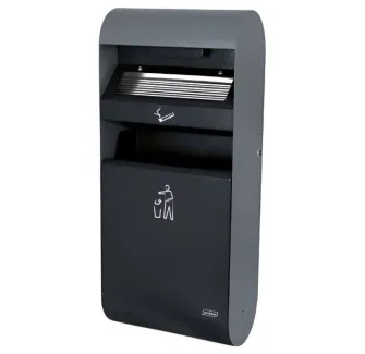 Cendrier corbeille mural en acier galvanisé