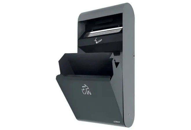 Cendrier mural avec corbeille intégrée