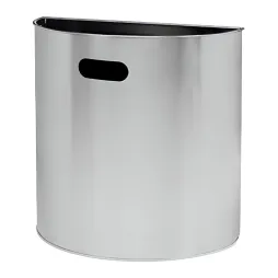 Poubelle pour collectivité, fixation murale, en inox brossé