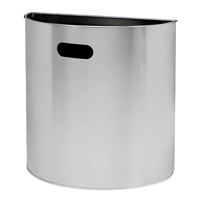 Poubelle pour collectivité, fixation murale, en inox brossé