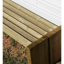 Assise banc en bois sans dossier