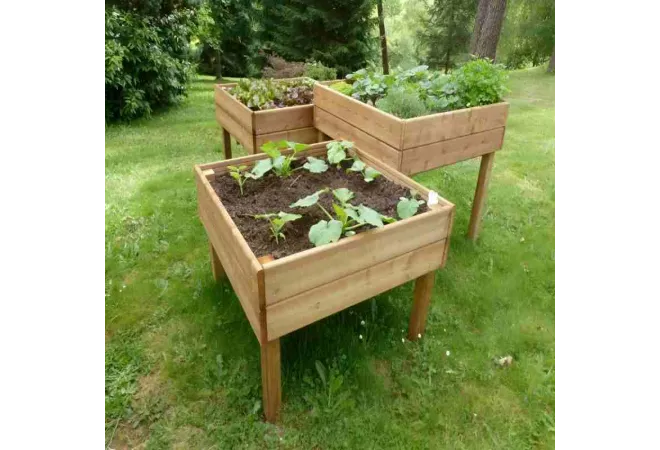 Lot de 3 tables potagères en bois