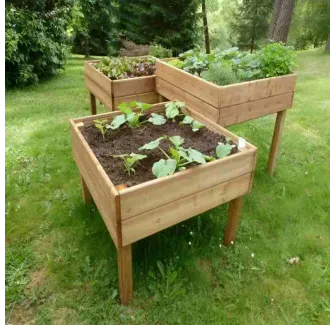 Lot de 3 tables potagères en bois