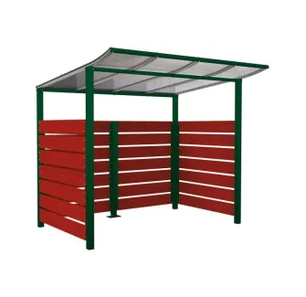 Abri vélo stratifié acajou vert