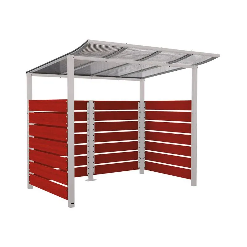 Abri vélo collectivité acajou gris