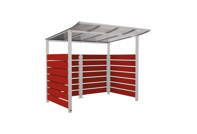 Abri vélo collectivité acajou gris