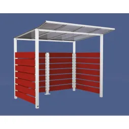 Abri vélo sécurisé acajou blanc