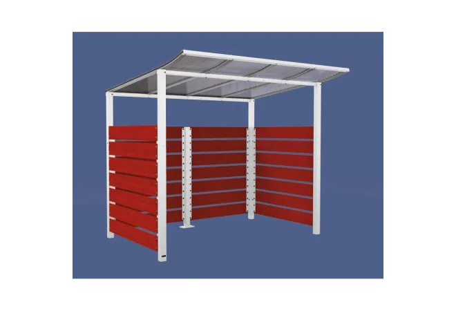 Abri vélo sécurisé acajou blanc