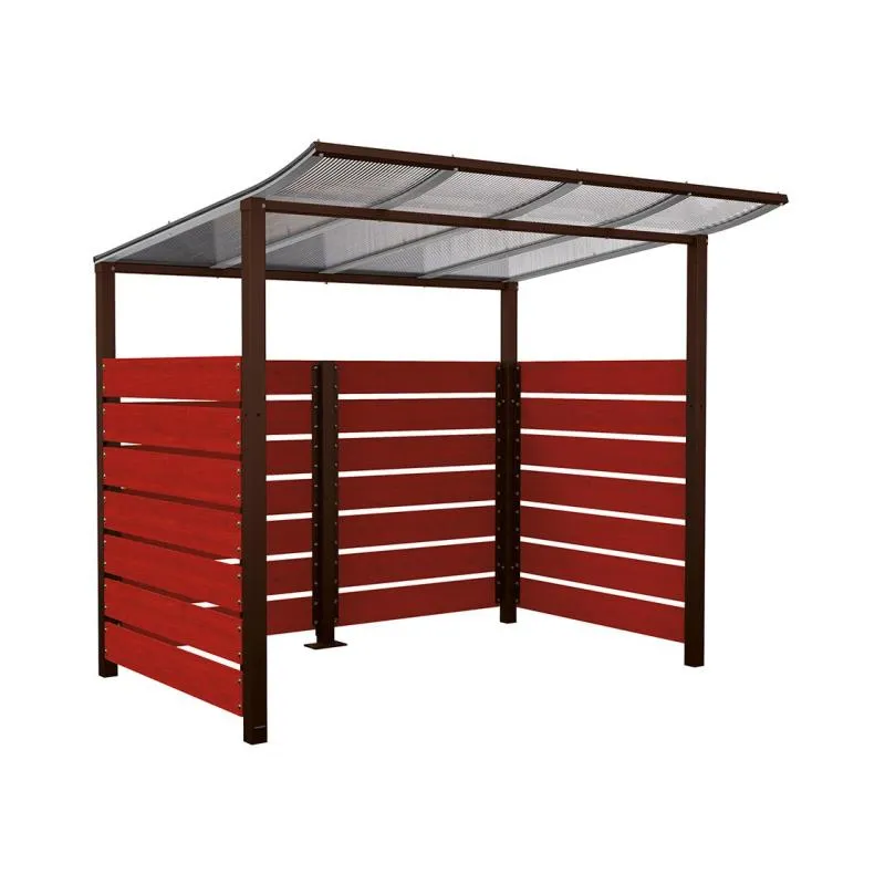 Abri deux roues stratifié acajou marron