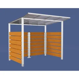 Abri 2 roues en stratifié chêne et blanc